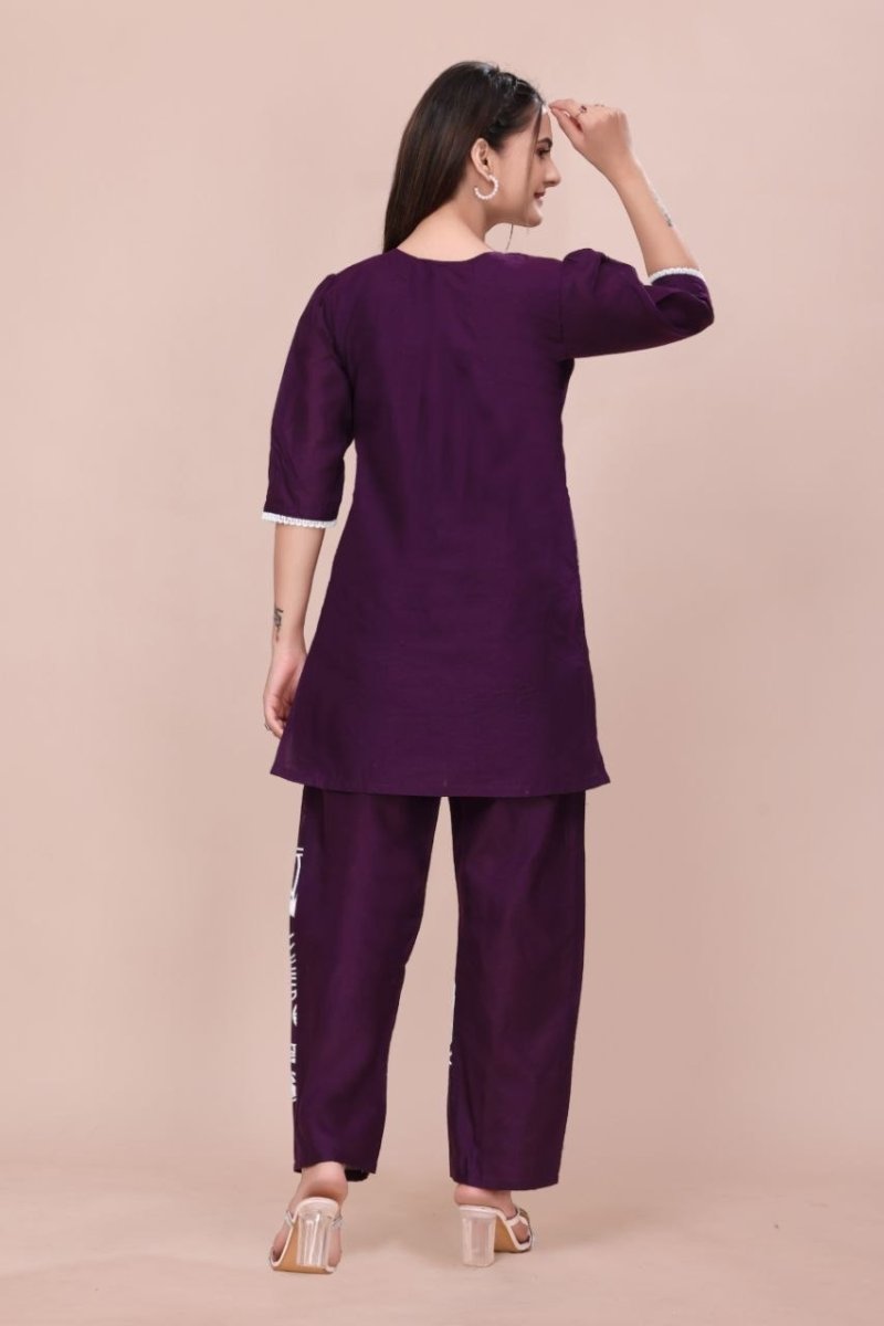 Vf 22 Slub Cotton With Embroidery Work Co Ord Set